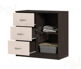 Комод с 3 ящиками и 1 створкой Басса КМ-553 М венге - дуб белфорт