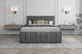 Мягкая кровать Лана 1,6 с подъемным механизмом (графит велюр)