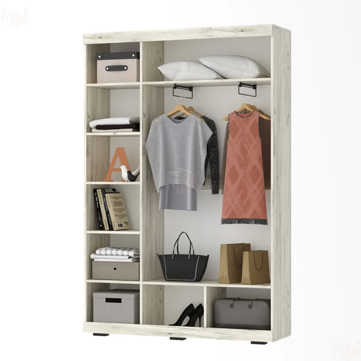 Шкаф для одежды СОНАТА ШСЗ-1300 Крафт белый-Антрацит