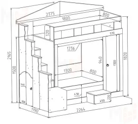 Двухъярусная кровать Фанки Хоум 11003