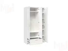 Шкаф Сириус 3 двери 1 ящик, белый (высота 220 см)