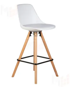 Стул полубарный DOBRIN RONNI (ножки светлый бук, белый (ZL-W-02))