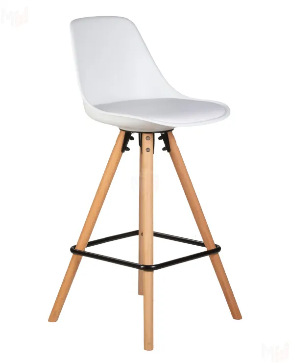 Стул полубарный DOBRIN RONNI (ножки светлый бук, белый (ZL-W-02))