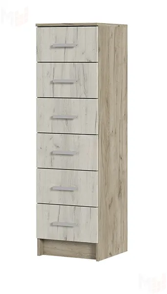 Комод Гармония КМ-602 дуб крафт белый - дуб крафт серый