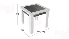 Стол раздвижной Хьюстон тип 3 Белый, Ателье темный