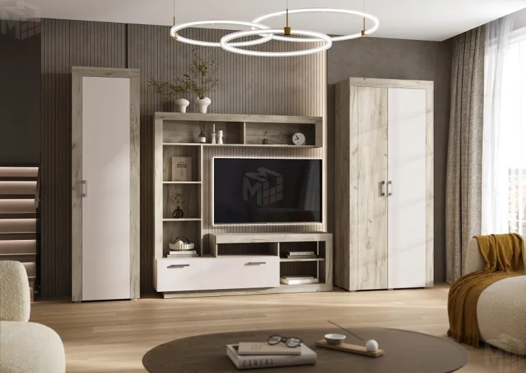 Гостиная Ангара набор (крафт серый/кашемир)