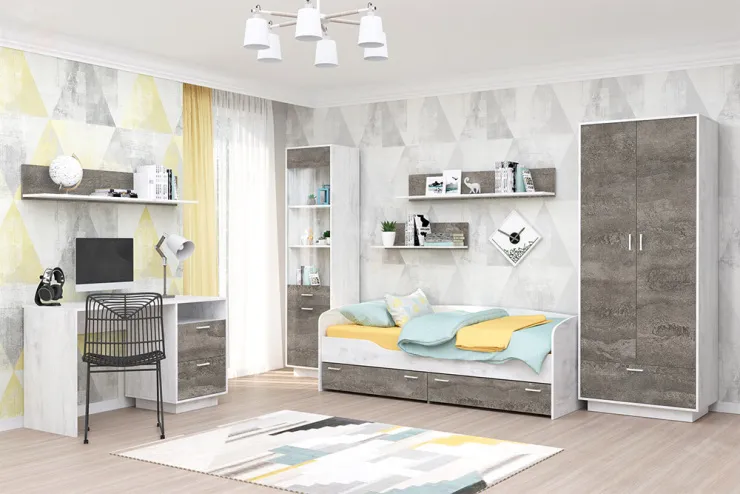 Детская ЭГО Бетон Светлый/Камень Темный Вариант 8