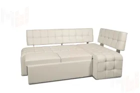 Кухонный диван Прага со спальным местом (кожзам Крем)