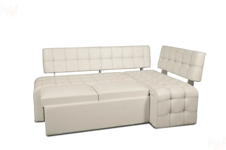 Кухонный диван Прага со спальным местом (кожзам Крем)