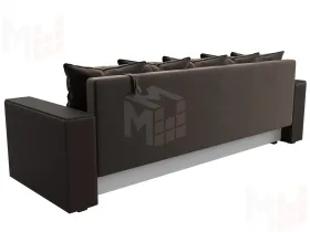 Диван прямой Дубай Лайт полки слева ( Коричневый\Коричневый )