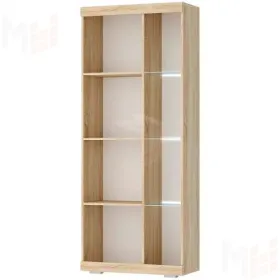 Шкаф-витрина ШВС-800 СОНАТА Дуб Сонома-Белый глянец