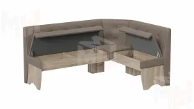 Кухонный уголок Барселона Дуб Сонома трюфель, Микровелюр Duna Stone