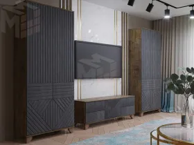 Гостиная Копенгаген дуб самдал/серый графит вариант 4