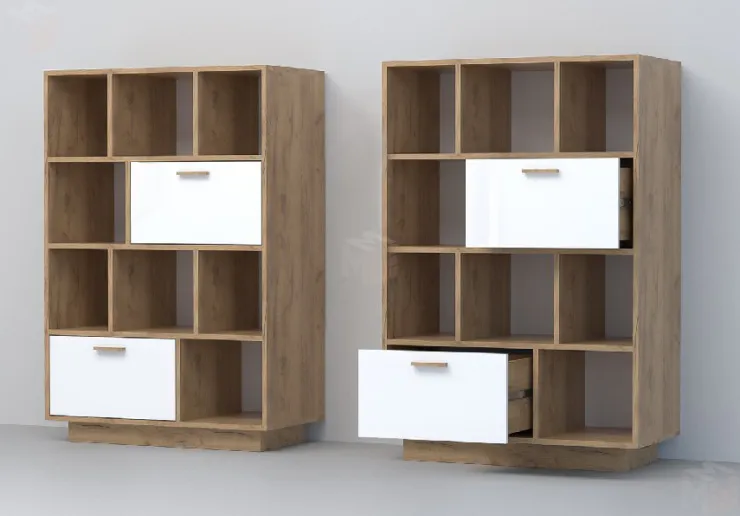 Комод К-1 Эго ПД  Дуб Крафт Золотой/Белый Глянец