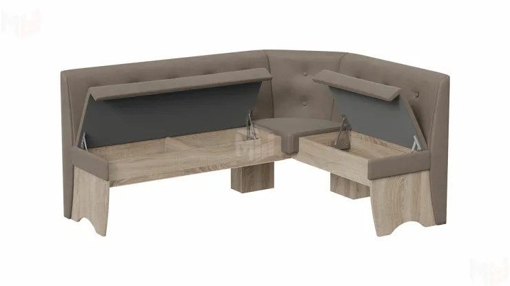 Кухонный уголок Барселона Дуб Сонома трюфель, Микровелюр Duna Stone