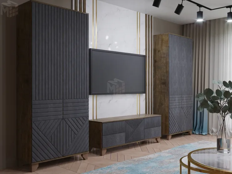 Гостиная Копенгаген дуб самдал/серый графит вариант 4