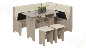 Кухонный уголок Техас Исп.1 Дуб Сонома трюфель, Экокожа бежевая