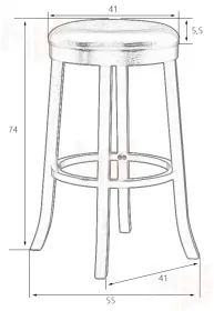 Круглый барный табурет DOBRIN BOB BAR (шоколад, черный)