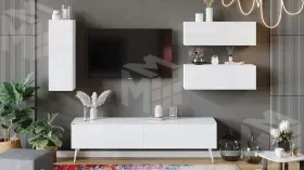 Гостиная Глосс №8 -  ГН 319.08 Белый глянец, Стекло Белый глянец