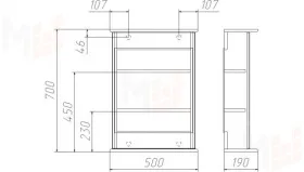 Зеркало-шкаф Милана 50 см