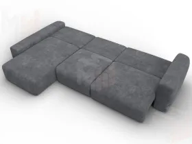 Диван угловой Лига-066 НПБ Лонг угол левый ( BRUT 16 темно-серый )