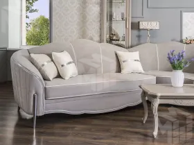 Диван Гравита угловой 3-у-2 серый серебро