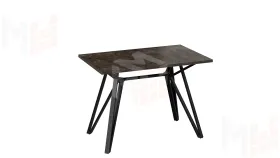 Стол обеденный Ройс Тип 1 Черный муар/Ателье темное