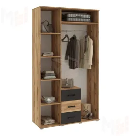 Шкаф Белла 3-х створчатый (дуб крафт/графит)
