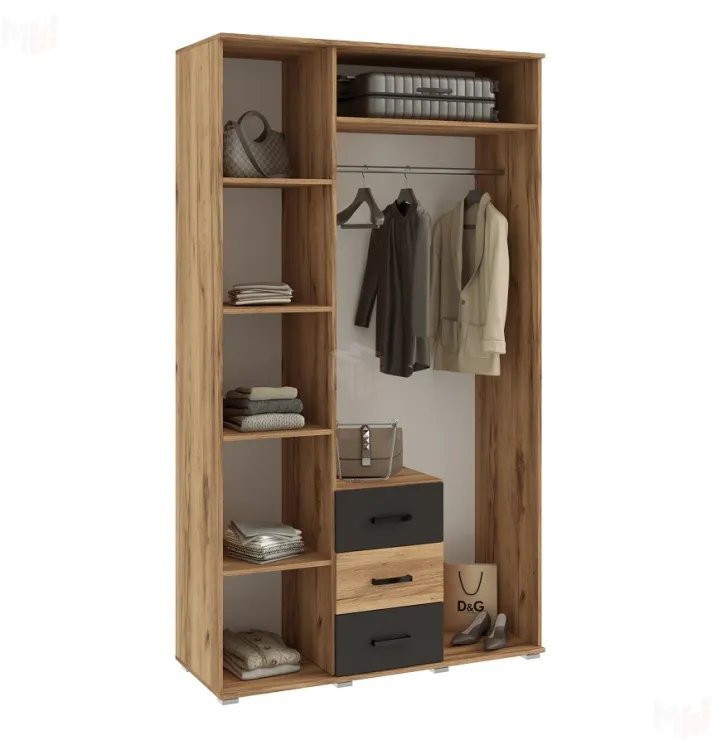 Шкаф Белла 3-х створчатый (дуб крафт/графит)