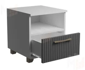 Тумба прикроватная Копенгаген с ящиком (белый/серый графит)
