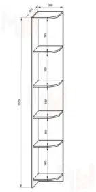 Стеллаж угловой в детскую комнату Фанки Кидз 13/56СВ