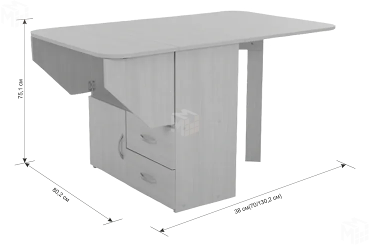 Стол-тумба раскладной дуб млечный