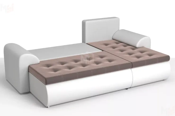 Угловой диван Ванкувер (правый)  Белый, Коричневый