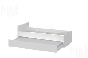 Кровать одинарная с выкатной кроватью  (0,9 x 2,0)  Токио Белый текстурный