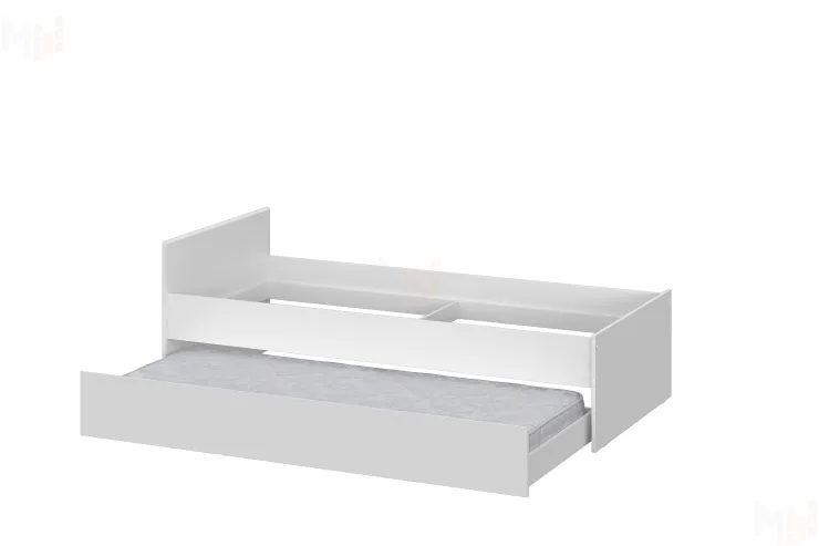 Кровать одинарная с выкатной кроватью  (0,9 x 2,0)  Токио Белый текстурный