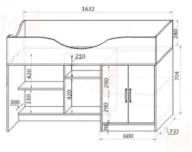 Кровать-чердак Фанки Кидз 6