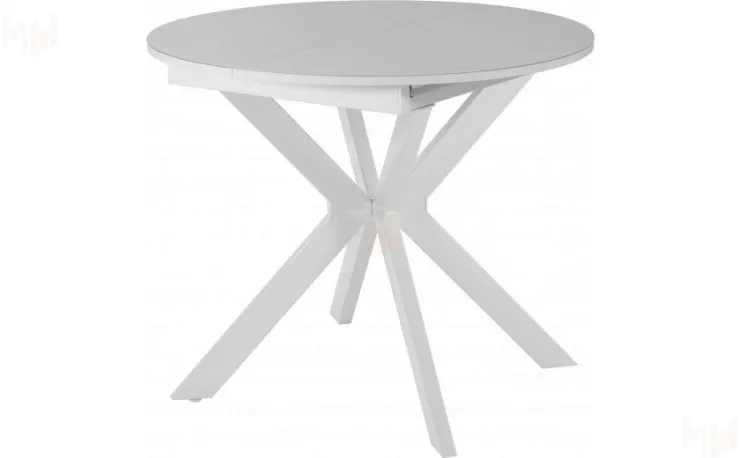 Стол раскладной стеклянный Вега Лофт D90 Белый