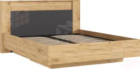 Остин Кровать парящая 1,6м (ортопед дерево) с подсветкой (Дуб Крафт/Графит, Дуб Крафт)