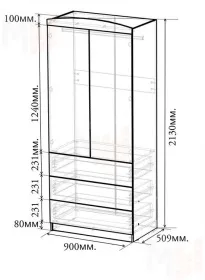 Шкаф двухдверный Пираты ПР-08
