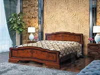Кровать из массива Карина-6 (140*200) с основанием, орех