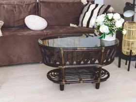 Столик из ротанга «Черчилль» овальный