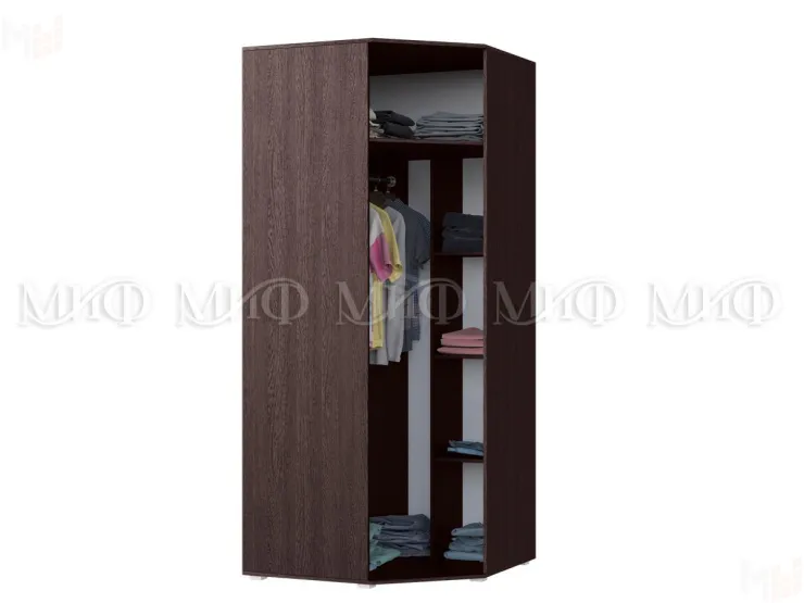 Шкаф Ким угловой (венге/белый глянец)