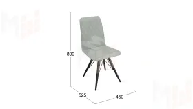 Стул Стенли К3 Черный муар, Велюр Confetti Silver