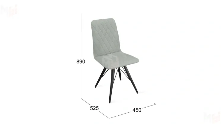 Стул Стенли К3 Черный муар, Велюр Confetti Silver