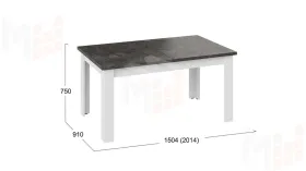 Стол обеденный Ванкувер тип 1  Белый, Ателье темный