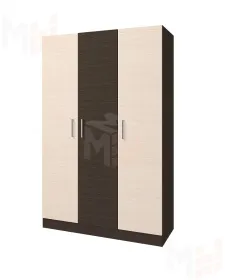 Шкаф Леси 3-х створчатый (венге/дуб) без зеркал