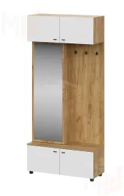 Вешалка Милан (исполнение 2) Дуб Золотой/Белый Матовый