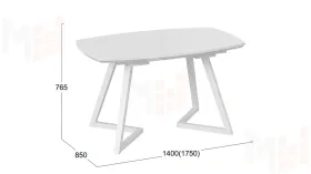 Стол обеденный TESCA 2 Белый муар, Стекло матовое белое