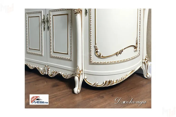 Гостиная Джоконда (сервант и комод), крем и крем/глянец