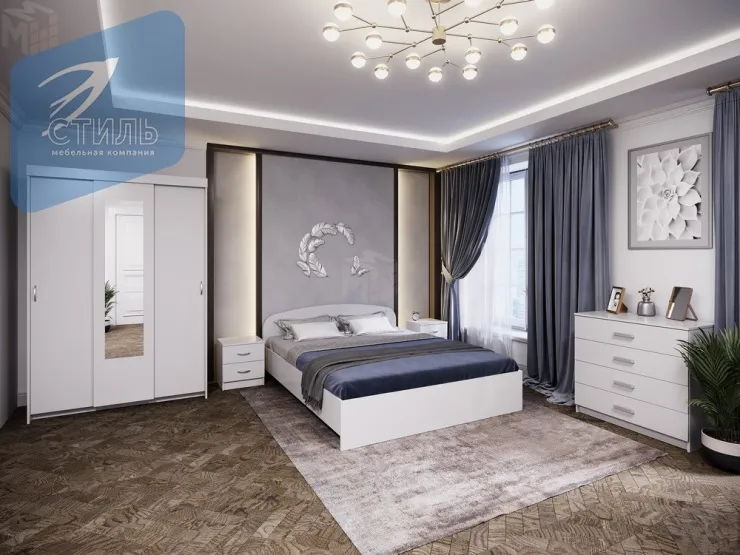Спальный гарнитур Рио белый